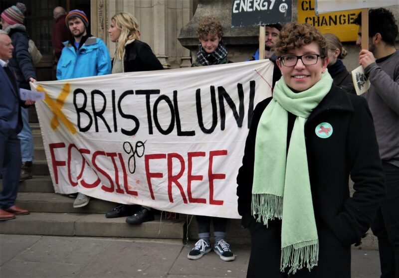 Carla successfully campaigned to get Bristol University to divest from fossil fuels.